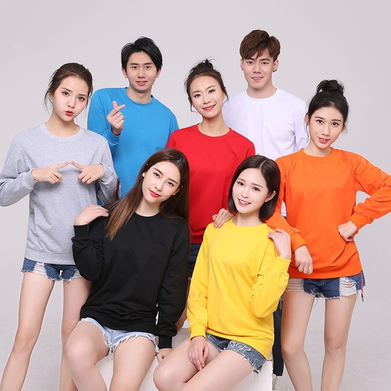 秋季運動(dòng)圓領(lǐng)衛衣 親子t恤定制長(cháng)袖diy班服廣告衫工作服廠(chǎng)家定制(圖3)