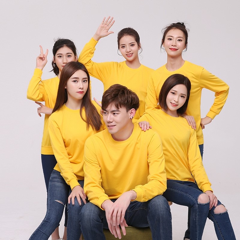 秋季運動(dòng)圓領(lǐng)衛衣 親子t恤定制長(cháng)袖diy班服廣告衫工作服廠(chǎng)家定制(圖4)